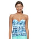 Mix And Match Tie-dye Bandeaukini Top, Size: Xs, Blue