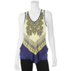 Juniors' Iz Byer Geometric Handkerchief Tank, Teens, Size: Medium, Yellow