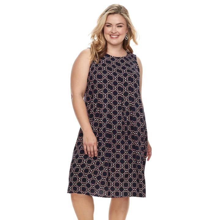 Plus Size Croft & Barrow&reg; Pleat Sleeveless Dress, Women's, Size: 3xl, Blue