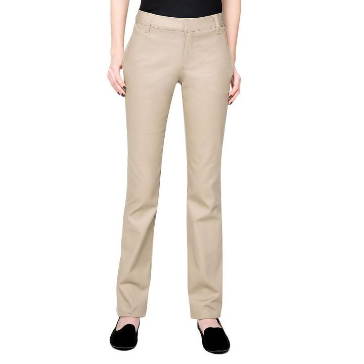Juniors' Lee Uniforms Original Straight Leg Stretch Pants, Girl's, Size: 3, Brown