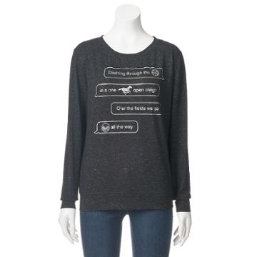 Juniors' Fifth Sun Emoji Christmas Sweatshirt, Girl's, Size: Xl, Black
