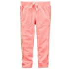 Girls 4-8 Carter's Metallic Stripe French Terry Jogger Pants, Girl's, Size: 8, Pink