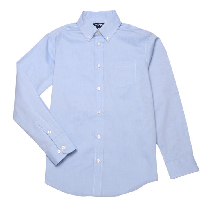 Boys 4-20 Chaps School Uniform Oxford Button-down Shirt, Size: 18, Light Blue