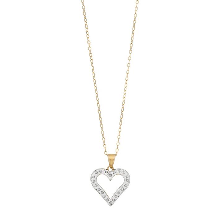 Diamond Mystique Sterling Silver Heart Pendant Necklace, Women's, Size: 18, Yellow