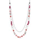 Pink Bead Multi Strand Necklace, Women's, Multicolor