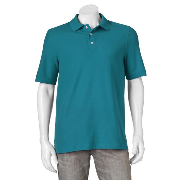 Men's Croft & Barrow&reg; Performance Tailored-fit Pique Polo, Size: Xl, Blue (navy)