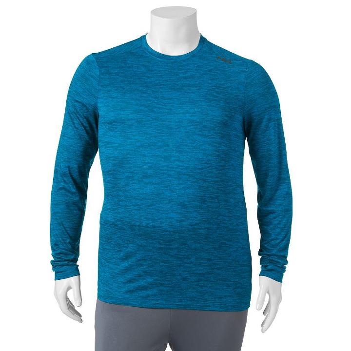 Big & Tall Fila Sport&reg; Tru-dry Space-dyed Performance Tee, Men's, Size: L Tall, Light Blue