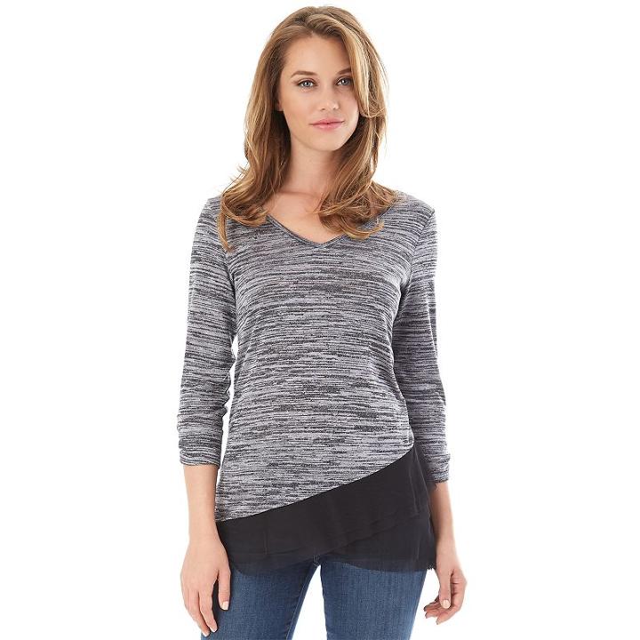 Women's Apt. 9&reg; Asymmetrical Chiffon Top, Size: Small, Ovrfl Oth