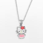 Hello Kitty&reg; Sterling Silver Charm Necklace - Kids, Girl's, Grey