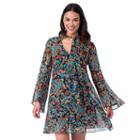 Women's Indication By Eci Paisley Chiffon Shift Dress, Size: 8, Green Oth