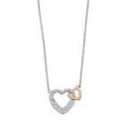 Silver Expressions By Larocks Two Tone Cubic Zirconia Sisters Pendant Necklace, Women's, White