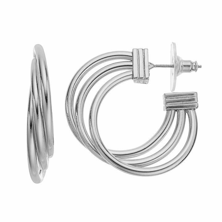 Jennifer Lopez Triple Hoop Earrings, Women's, Silver