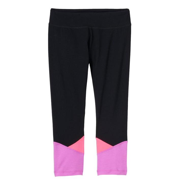 Girls 7-16 & Plus Size So&reg; Colorblocked Hem Capri Yoga Leggings, Size: 14 1/2, Black