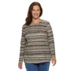 Plus Size Croft & Barrow&reg; Classic Crewneck Tee, Women's, Size: 3xl, Med Beige