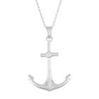 Sterling Silver Anchor Pendant Necklace, Women's, Size: 18, Grey