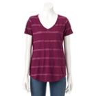 Women's Sonoma Goods For Life&trade; Slubbed V-neck Tee, Size: Xl, Med Purple
