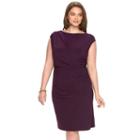 Plus Size Chaps Draped Ruched Sheath Dress, Women's, Size: 24 W, Purple