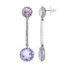 Simply Vera Vera Wang Purple Double Stone Nickel Free Linear Drop Earrings, Women's