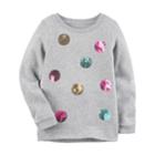 Girls 4-8 Carter's Sequin Dot Sweatshirt, Size: 6x, Grey