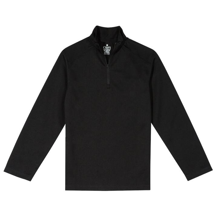Boys 8-20 & Husky Chaps Performance Quarter-zip Top, Size: 10-12, Black