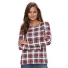 Plus Size Croft & Barrow&reg; Holiday Spirit Tee, Women's, Size: 1xl, Med Red