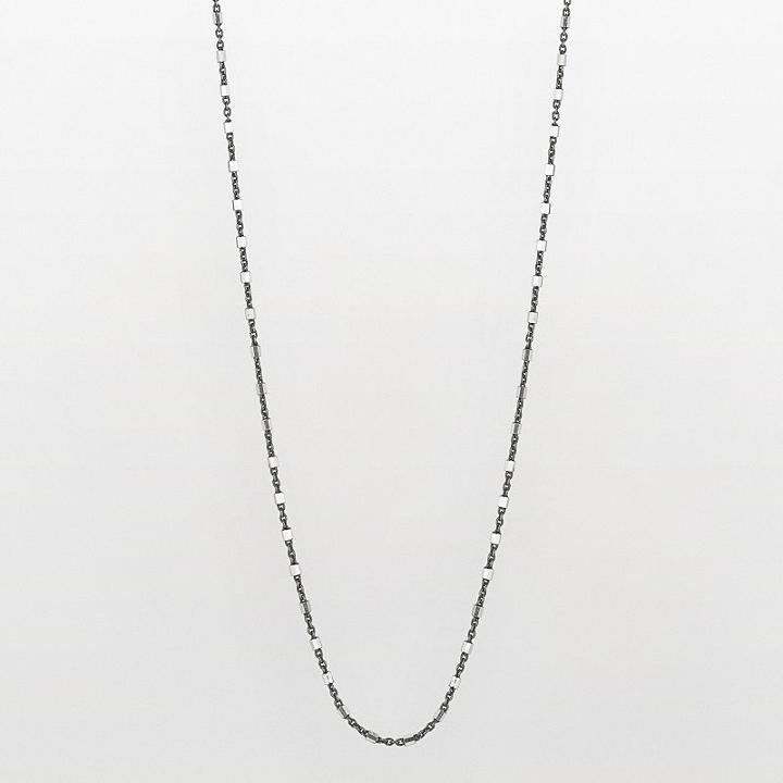 Sterling Silver Two Tone Station Necklace - 18-in, Women's, Size: 18, Grey