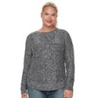 Juniors' Plus Size So&reg; Shirttail Cable-knit Sweater, Teens, Size: 1xl, Oxford