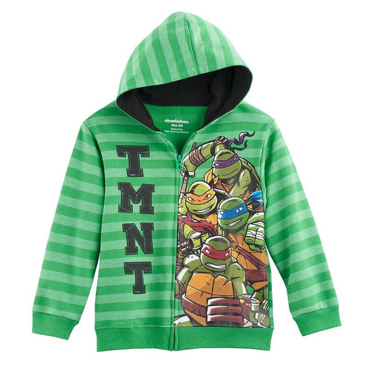 Boys 4-7 Teenage Mutant Ninja Turtles Zip Hoodie, Size: S 4, Green