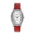 Peugeot Women's Leather Watch, Red