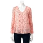 Women's Elle&trade; Pleated Sleeve Top, Size: Large, Pink