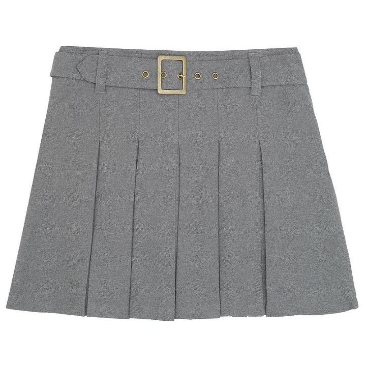 Girls 4-20 & Plus Size French Toast School Uniform Belt Pleated Skort, Girl's, Size: 20, Med Grey