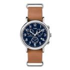 Timex Men's Weekender Leather Chronograph Watch - Tw2p62300jt, Size: Large, Brown