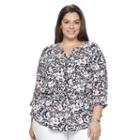 Plus Size Croft & Barrow&reg; Drawstring-waist Top, Women's, Size: 2xl, Med Orange