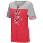 Women's Campus Heritage Wisconsin Badgers On The Break Tee, Size: Small, Dark Red