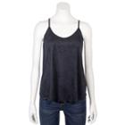 Juniors' Grayson Threads Scallop Trim Tank, Girl's, Size: Large, Black