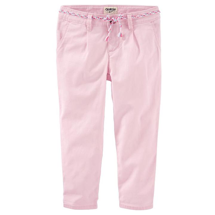Girls 4-8 Oshkosh B'gosh&reg; Slim Slouch Stretch Twill Pants, Girl's, Size: 4, Pink