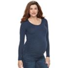 Maternity A:glow Ruched Scoopneck Tee, Women's, Size: S-mat, Blue (navy)