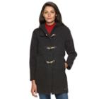 Women's Woolrich Century Hooded Wool Blend Coat, Size: Xl, Black