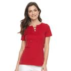 Women's Croft & Barrow&reg; Lace-up Tee, Size: Xl, Med Red