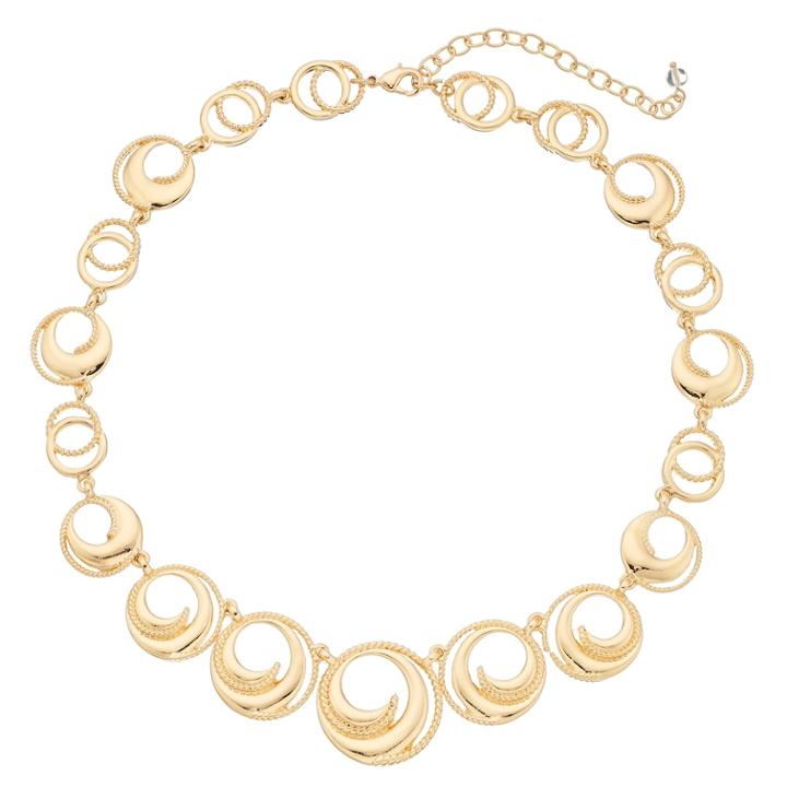Napier Swirled Circle Collar Necklace, Women's, Gold