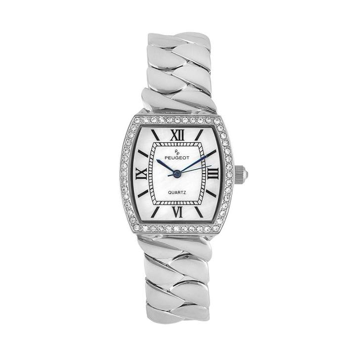 Peugeot Women's Teardrop Twisted Stainless Steel Watch, Grey
