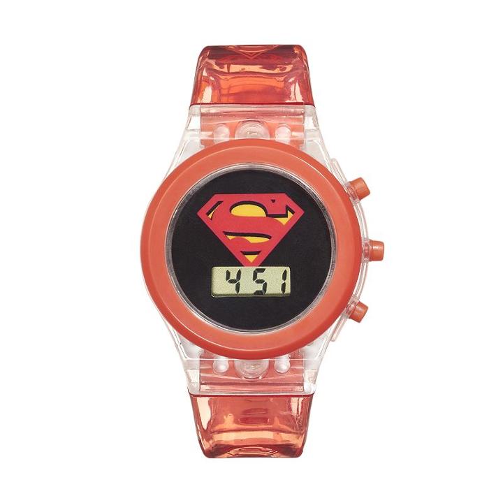 Dc Comics Superman Kids' Digital Light-up Watch, Boy's, Size: Medium, Red