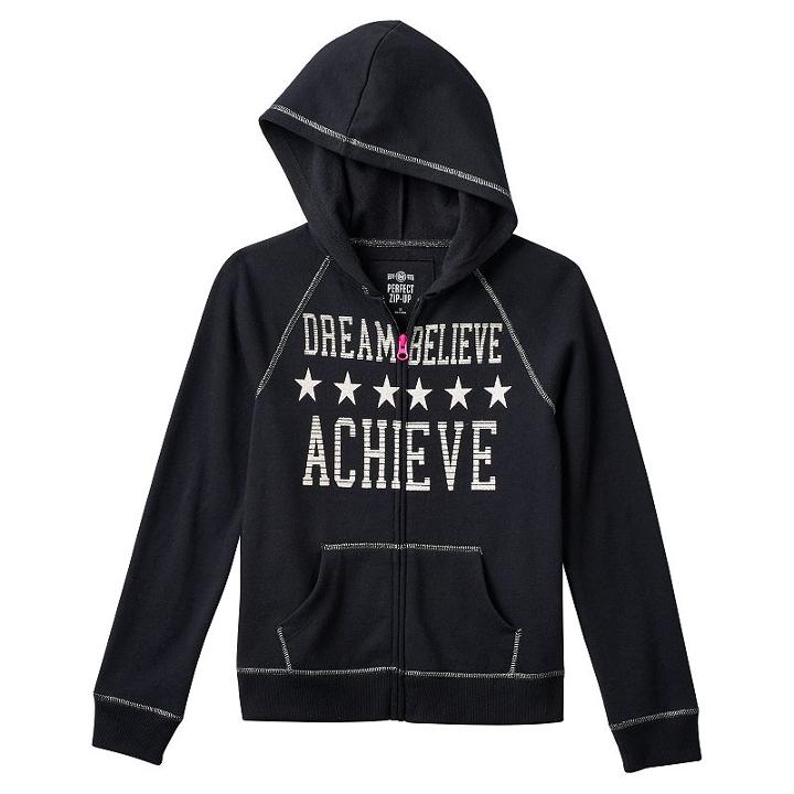 Girls 7-16 & Plus Size So&reg; Sequin Zip-up Hoodie, Girl's, Size: 16, Oxford