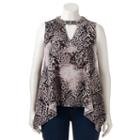 Plus Size Jennifer Lopez Embellished Shark-bite Tank, Women's, Size: 1xl, Silver