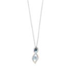 Sterling Silver Simulated Blue Topaz & Lab-created White Sapphire Infinity Pendant, Women's