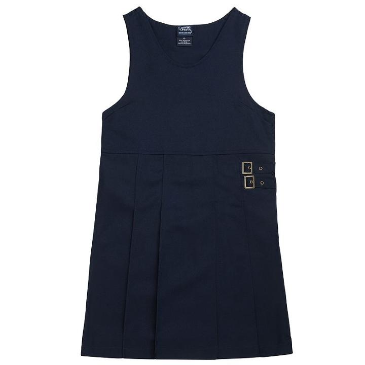 Girls Plus Size French Toast School Uniform Pleated Buckle Jumper, Girl's, Size: 16 Plus, Blue (navy)
