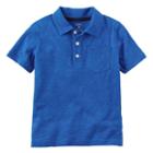 Boys 4-8 Carter's Slubbed Solid Polo, Boy's, Size: 8, Med Blue