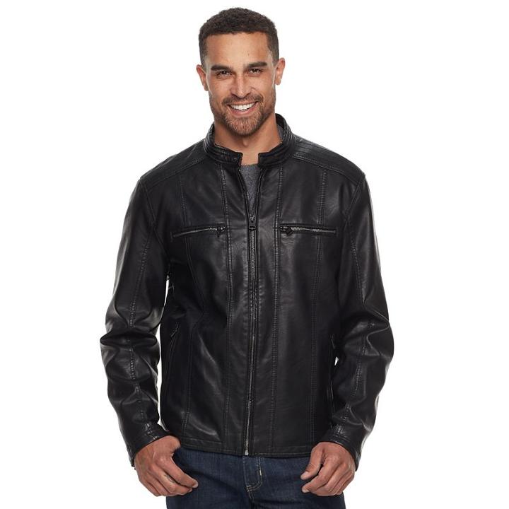 Men's Levi's&reg; Faux-leather Racer Jacket, Size: Xxl, Black