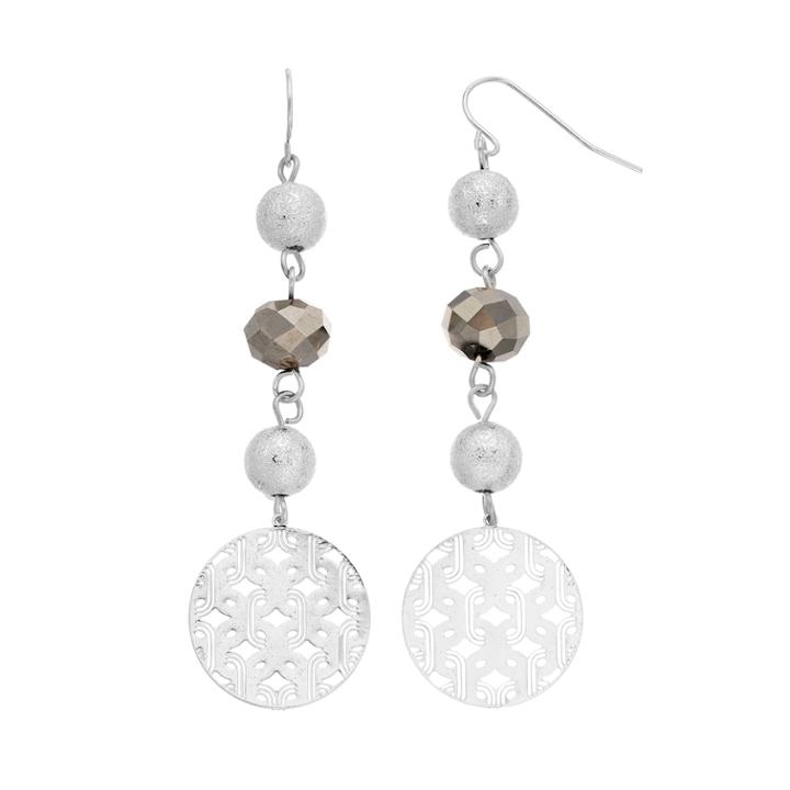 Beaded Drop Earring, Women's, Silver
