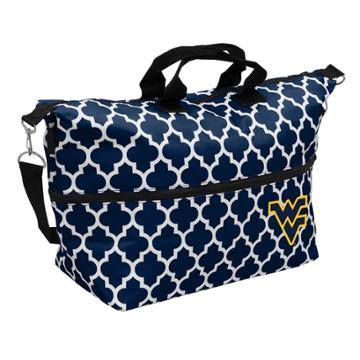 Logo Brand West Virginia Mountaineers Quatrefoil Expandable Tote, Women's, Blue